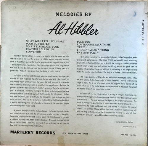 Al Hibbler - Melodies By Al Hibbler - LP