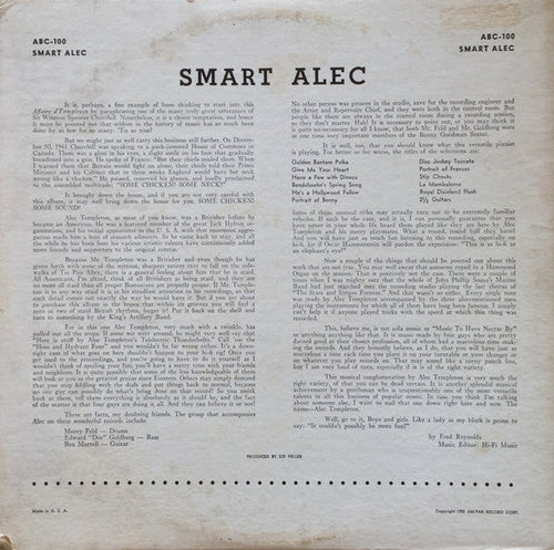 Alec Templeton - Smart Alec - LP