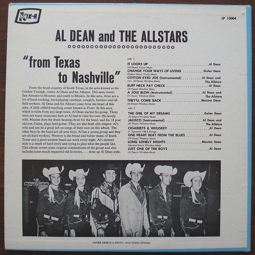 Al Dean And The Allstars* - From Texas To Nashville - LP