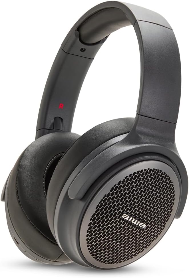 AIWA Hyperbass HST-250BT Wireless Bluetooth Headphones Titanium Colour